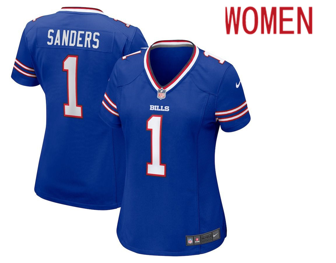 Women Buffalo Bills #1 Emmanuel Sanders Nike Royal Game NFL Jersey->women nfl jersey->Women Jersey